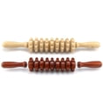 thumbnail image 3 of Massager Roller Wooden 9-Wheel Handheld Muscle Release Roller Stick Massager, 3 of 5
