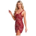 thumbnail image 3 of inlzdz Robe de Soirée pour Femme Bal de Promo Mariage Disco Élégante Robe de Fête Dos Nu Robe Courte Robe de Bal Rouge TG, 3 of 7