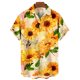 thumbnail image 3 of Camisas hawaianas para hombre, camisas con estampado 3D de girasoles para hombre, ropa de moda con solapa de manga corta para hombre, camisetas holgadas de gran tamaño, 3 of 5
