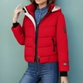 thumbnail image 7 of Homenesgenics Winter Jackets Plus Size ! Women's Plush Jacket Short Clothes Fleece Jacket with Added Velvet and Thick Coat Puffer Quilted Down Jacket Red XXXL, 7 of 7