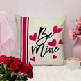 thumbnail image 5 of Valentine''s Day Red Hearts Decorative Throw Pillow Covers 18 x 18 Set of 4, Black Stripes Plaid Be Mine Love You Cushion Case Decor, Anniversary Wedding Holiday Home Decoration for Sofa Couch, 5 of 5