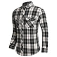 thumbnail image 4 of Donemore Men's Plaid Shirt Button Down Collar Two Pockets Casual Long Sleeve Top Comfortable Breathable Fit, 4 of 4