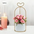 thumbnail image 4 of 10Pcs Wedding Flower Basket Metal Geometric Centerpiece Elegant Gold Table Decor, 4 of 32
