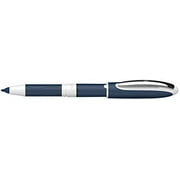 Schneider One Change Rollerball Pen, Refillable, 0.6 mm Ultra-Smooth Tip, Blue/White Barrel, Black Ink, Box of 5 Pens (183701)