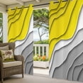 thumbnail image 3 of Yellow Grey Ombre Outdoor Curtains for Patio Waterproof,Windproof Privacy Curtains with Weighted Bottom,Modern Geometric Abstract Aesthetics Cream Outside Drapes for Picnic Garage 54"x84" 1 Panel, 3 of 8