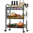 thumbnail image 2 of 5-Tier Rolling Kitchen Cart with Baskets, Stackable Wire Storage Organizer, Movable for Pantry, Bathroom, Laundry, No Tools Assembly, 2 of 8