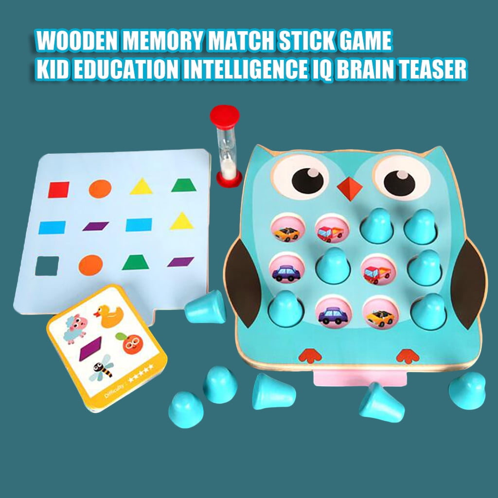 Wooden Memory Match Stick Game Kid Intelligence IQ Brain Teaser