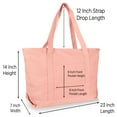 thumbnail image 2 of DALIX by DALIX 24 oz Cotton Canvas Zippered Tote Bag, Light Pink, 2 of 5
