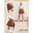 thumbnail image 7 of NFTOEIULA Women High Waist Pleated Faux Leather Flared Flowy Mini Skirt, 7 of 7
