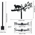 thumbnail image 2 of 1 Set Iron Wind Direction Indicator Weathervane for Outdoor Garden Wind Measuring Tool Cat Shape 237x256mm, 2 of 7