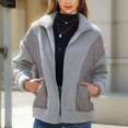 thumbnail image 2 of Women's Autumn And Winter New Fashionable Long Sleeved Cardigan Zipper Splicing Women's Coat, 2 of 2