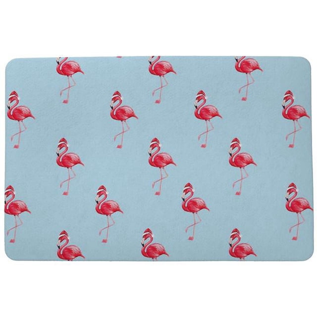 Betsy Drake DM084S 18 x 26 in. Flamingo Santa Floor Mat