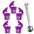 thumbnail image 1 of SHAR 6Pcs Reusable K Cups For Keurig, Reusable K CUP Coffee Filter Refillable Single K CUP for Keurig BPA Free（Purple+ spoon）, 1 of 5