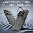 thumbnail image 5 of Allytechgroup Magnetic Case for Samsung Galaxy S25, Ripple Design Back Cover Compatible with Magsafe & Accessories Shockproof Camera Lens Kickstand Phone Case for Women Men, Gray, 5 of 6