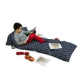 thumbnail image 3 of Navy Blue Floor Pillow Lounger Cover, Navy Sea Yacht Theme Cool Classic Vessel Design in Vertical Rope Art, Nap Mat Printed Fabric Case for 5 Pillows, 88" x 36", Dark Blue and White, by Ambesonne, 3 of 5