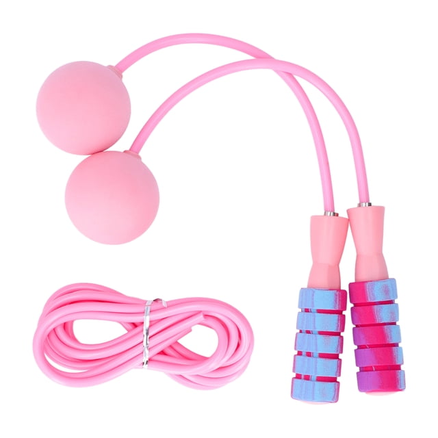 Cuerda para saltar de doble propósito, rodamiento de carga, cuerda para saltar de doble rodamiento para bajar de peso, Fitness, color rosa