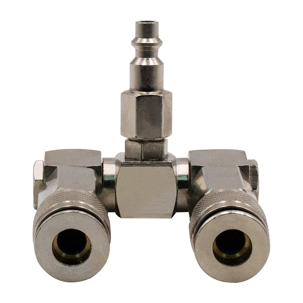 3-in-1 Quick-Connect Y-Type Swivel-360Degrees Connectors Air Compressor Accessories-Fittings 2 Way Air Hose-Splitter