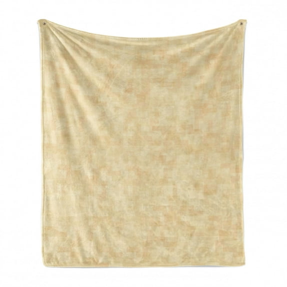 Ivory Soft Flannel Fleece Throw Blanket, Blurry Modern Themed Hazy Background with Simplistic Influences Abstract Image, Cozy Plush for Indoor and Outdoor Use, 50" x 60", Cream, by Ambesonne