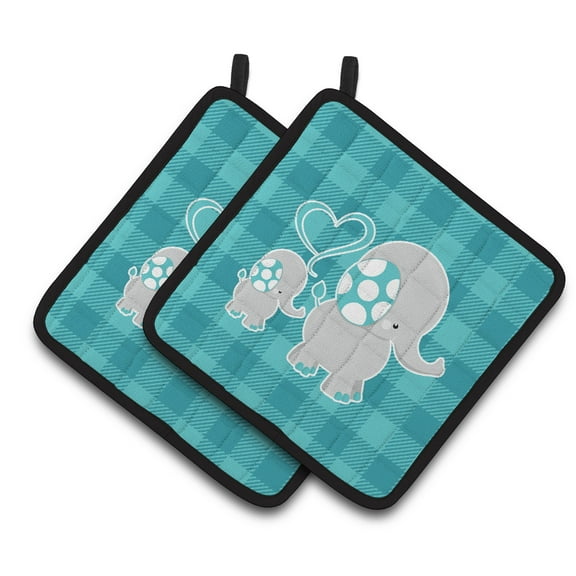 Caroline's Treasures Mommy and Baby Elephant Pair of Pot Holders
