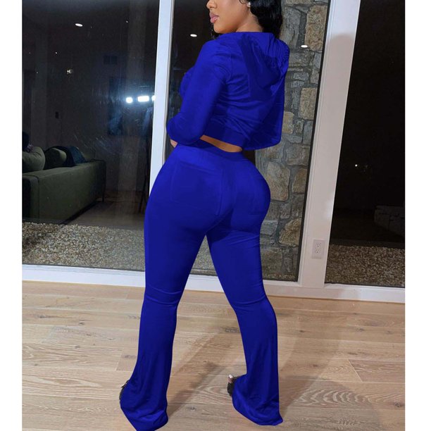 Survêtement 2 Pièces Femme Velours Zippé - Manches Longues Et Pantalon Évasé Confortable