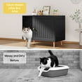 Cat Litter Box Enclosure, Hidden Litter Box Furniture,Wooden Cat