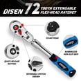thumbnail image 2 of Juego de llaves de trinquete DISEN con cabezal flexible extensible, 3 piezas, 72 dientes, 2 of 7