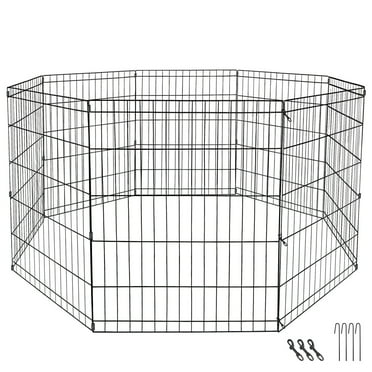 ZENY 30" Foldable Metal Exercise Pen & Pet Playpen Exercise Fence Barrier Kennel - 8 Panels