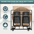 thumbnail image 4 of Yeeoy Heavy Duty Round Table Dolly, Folding Chair and Table Cart with Swivel Wheels, 500 LBS Capacity, Table Storage Cart to Space-Saving and Move for Garage, Home, Warehouse, 43" L x 31" W x 47" H, 4 of 8