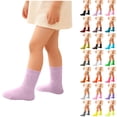 thumbnail image 7 of Virmaxy Solid Color Mid Calf Socks Soft Breathable Loose Non Constricting Cuff Ribbed Knit Design for All Season and Casual Wear, for 3-8 Years, 7 of 7