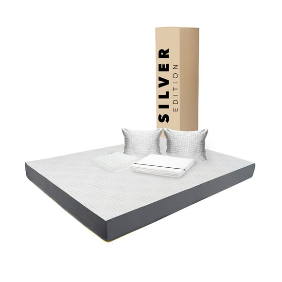 Colchón Queen Size 10 cm + Sábanas, Protector y Almohada