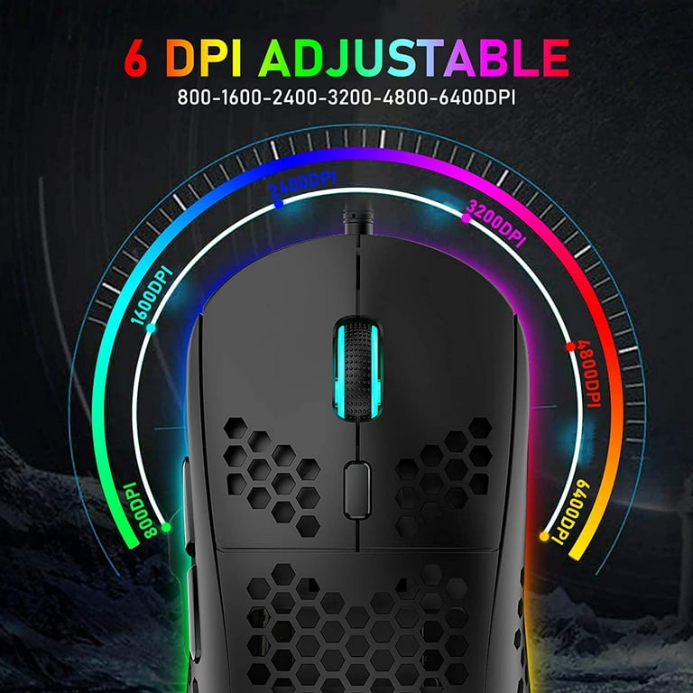 Ultralight Wired Gaming Mouse, Lightweight Honeycomb Shell, 6 Rgb Breathing  Backlit Mice, 6 Adjustable Dpi 6400, Usb Optical Model Aerox Mice For  Win10/xp/xbox/ps4/ps5/ / /acer - Temu Kuwait