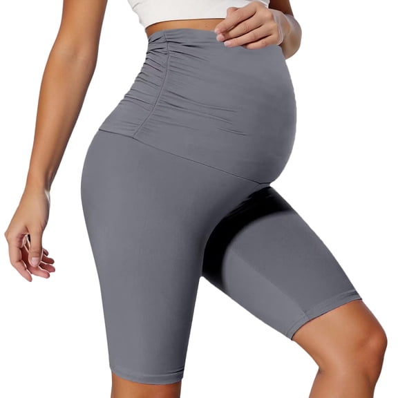 Maternity Leggings Over The Belly Women's Stretch Pregnancy Shorts High Waist Yoga Workout Activewear Comfortable Breathable Soft Fabric