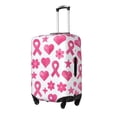 thumbnail image 3 of Multi-Size Suitcase Protective Cover Full Range Double Stitching Invisible Zipper For Travel Business Modern Pink Ribbon Pattern With Geometric Elements Large, 3 of 8
