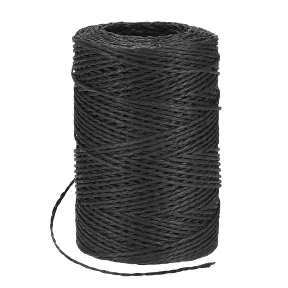 Uxcell Raffia Yarn for Crochet, 131 Yards 1.5mm Raffia Paper Ribbon Round String for DIY Crafts[Black]
