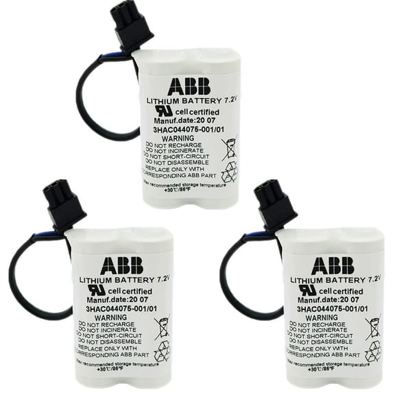 3Pcs 3HAC044075-001/01 7.2V SMB PLC Battery for Robot CPU ABBTA521 ABB3HAC16831-1