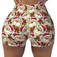 thumbnail image 2 of Sikiie Christmas Hat bear Workout Shorts Women Scrunch Butt Gym Shorts Seamless High Waist Tummy Control Yoga Biker Athletic Shorts-Small, 2 of 8