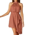 thumbnail image 1 of Women‘s Summer Dresses Plus Size Halter Neck Satin Strap Irregular Hanging Neck Dress Female Holiday Loose Beach Cover Up Robe, 1 of 7