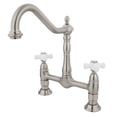 thumbnail image 1 of Kingston Brass KS1178PX 8 Inch Center Deck Mount Kitchen Faucet - Satin Nickel, 1 of 3