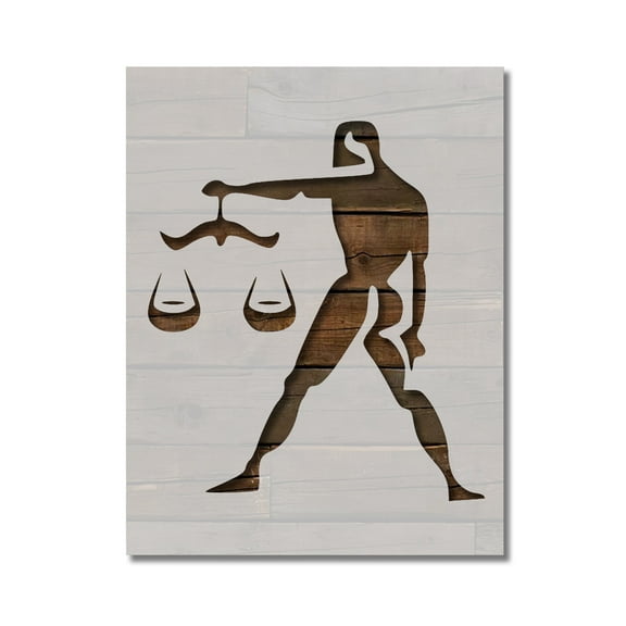 Libra Stencil Zodiac Astrology Sign Symbol Template Reusable 8.5 x 11 for Painting on Walls, Wood, Etc. By Stencilville