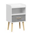 thumbnail image 5 of PAPROOS Nightstand, End Table Side Table with Collapsible Fabric Drawer, Bedside Table for Bedroom, Closet, Dorm, White - 1PC, 5 of 12
