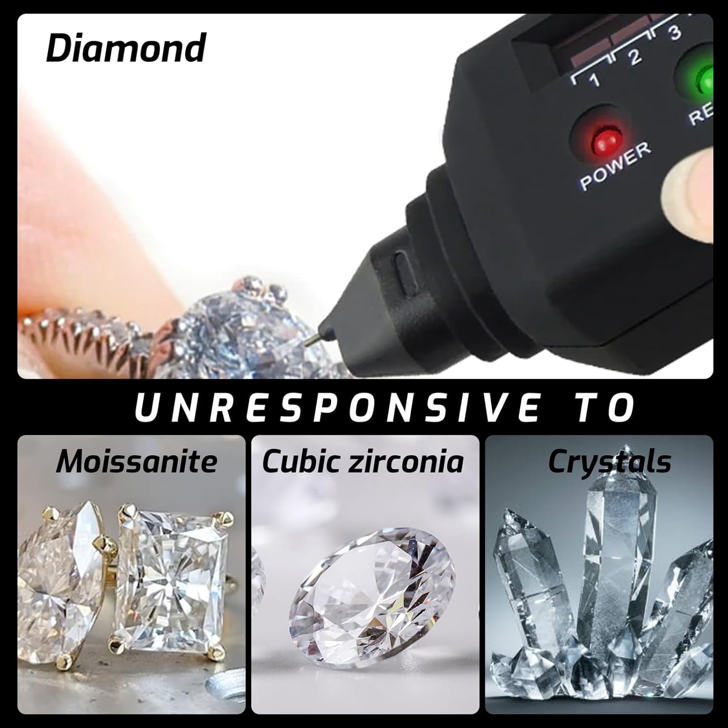 Diamond Tester With Uv Ultraviolet Light Gemstone Jewellry Selector Jeweler Gem Tools