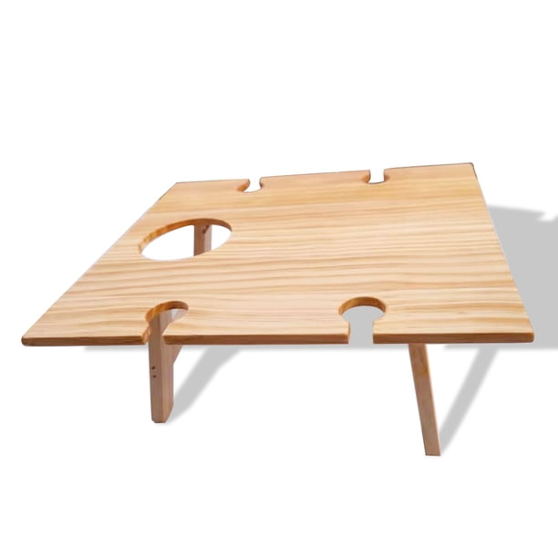 Billuyoard de vino portátil para acampar, escritorio de playa plegable de con soporte de vidrio, Patio, césped, muebles, suministros para Mostrada Grande Billuyoard HA011123-01B