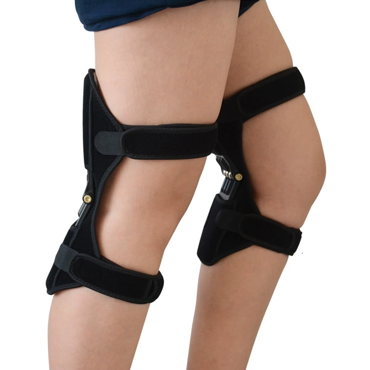 Spring Stabilizer Knee Brace  Adjustable Support for Squats, Volleyball & Climbing Breathable Joint Protection for Men & Women (Black, 1-Pack)