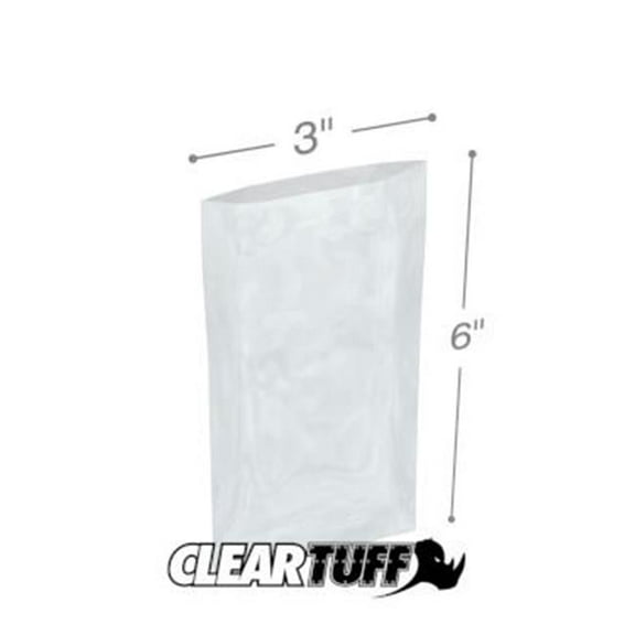 International Plastics PB20306 3 x 6 in. Clear Poly Bags, 0.002 Gauge - Case of 1000