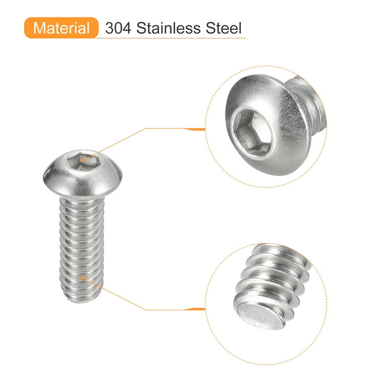 Button Head Socket Cap Screws - 18-8 Stainless Steel, 5/16-18 X 1-1/2 Inch, Pack Of 25
