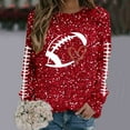 thumbnail image 5 of Sweatshirt for Women Crew Neck Long Sleeve Rugby Sequin Print Tops Fall Fashion 2025 Pullover Sweaters Winter Clothes, 5 of 5