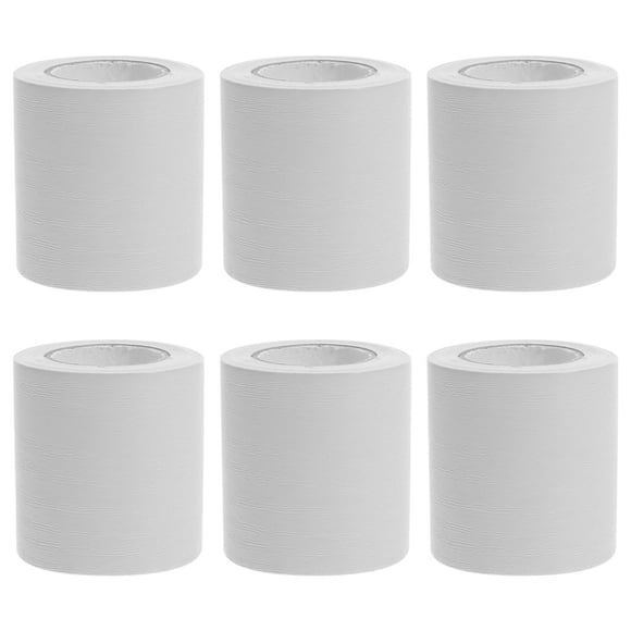LEEYNEER Self-adhesive Baseboard 6 Rolls Flexible Skirting Floor Molding Trim Stickers Decor PVC Plastic White