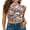 06-Black Colorful Flower, variant on Lace Top with Long Sleeves Stand Collar Embroidered Floral Design Ideal for Parties and Clubs Black Pentas M