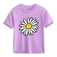 thumbnail image 2 of Piuwrlz Girl Graphic Shirts Tops Girls Short T-Shirts Sleeve Pullover Purple Size 3 Years, 2 of 10