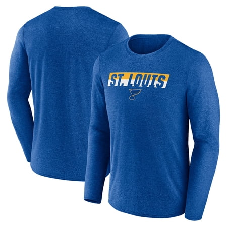 Men s Fanatics Heather Blue St. Louis Blues Transition Long Sleeve T-Shirt